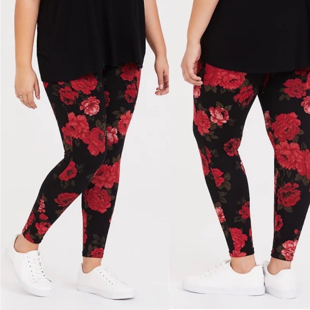 TORRID LEGGINGS ROSE FLORAL PRINT - Picture 3 of 6